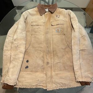 Carhartt Detroit style Tan Jacket with Brown Collar